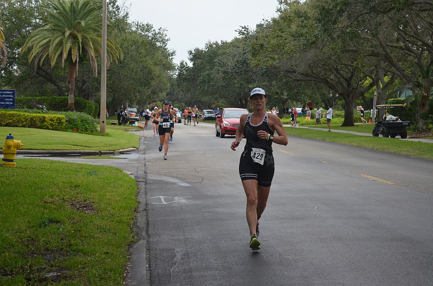 Debbie Ozner-Anderson, who placed first of females ages 45 to 49 in the sprint triathlon.