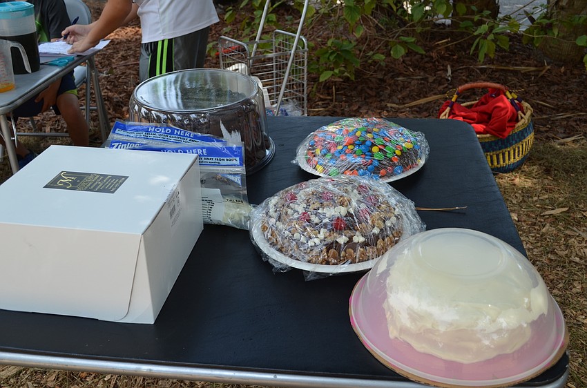 Neighbors brought baked goods to the picnic. Entries for the baking contest were required to be homemade.