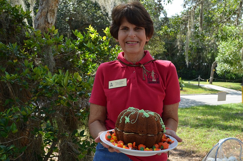 Sarasota City Commissioner Susan Chapman contributed a pumpkin bundt cake in the shape of a pumpkin.