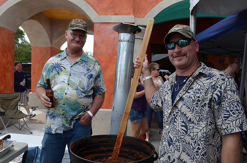 Mark Pitts and Robbie Jefferson of Fire Prevention participated for the first time this year in the Morton's 16th annual Chili Cook Off.
