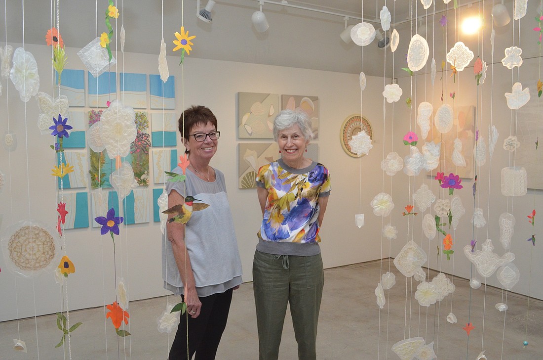 Friends and fellow artists Meg Pierce and Joan Lyon come together to showcase and blend their disparate art styles in their dual show â€œDelicate Balanceâ€ at Art Center Sarasota.