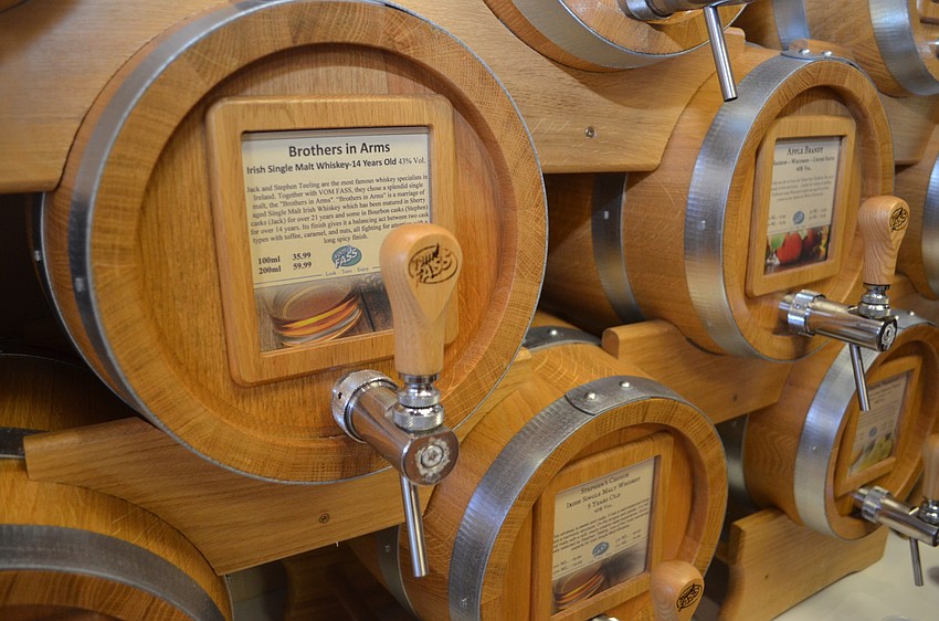 Guests sampled Jack Teeling's custom made whiskey stored fresh on site at Vom Fass.