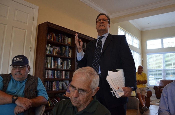 Attorney Richard Ulrich spoke on behalf of the GreyHawk Landing property owners association during the Community Development District meeting Thursday, Oct. 22.