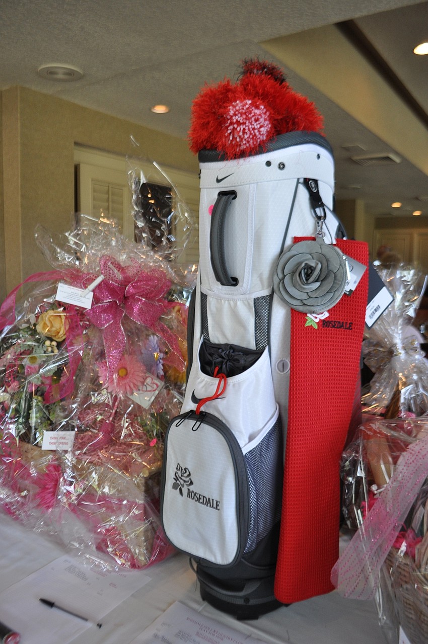 Raffle items included gift baskets, golf clubs and other items.