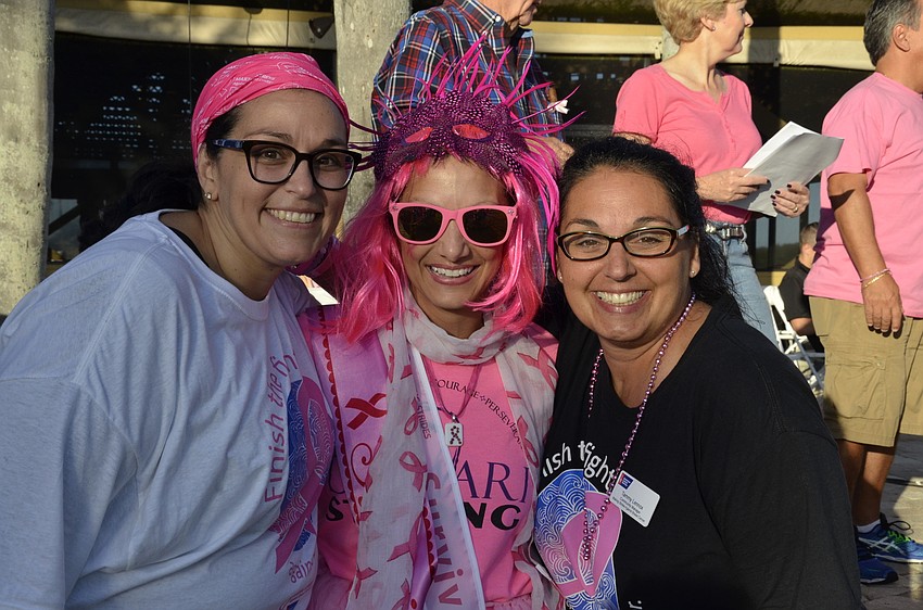 Michelle Olivo, center, won the Ritz-Carlton drawing for a two-night stay. She's pictured here with Marcie McGeehan, left, and Tammy Lennox, right.