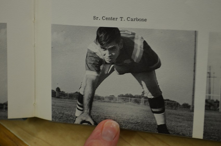 Tony Carbone when he played football for Cardinal Mooney Catholic High School in 1967.