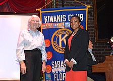 Kiwanis Club of Sarasota Secretary, Jo Rita Stevens and Boys and Girls Club Member of the Year, Whitney Stewart.