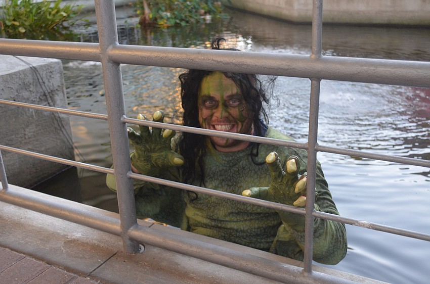 A swamp monster made an appearance at the event.
