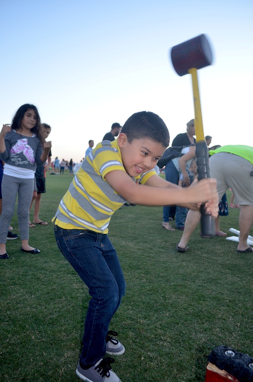 Giovanni Vesia, of East County, shows he's a heavy hitter.