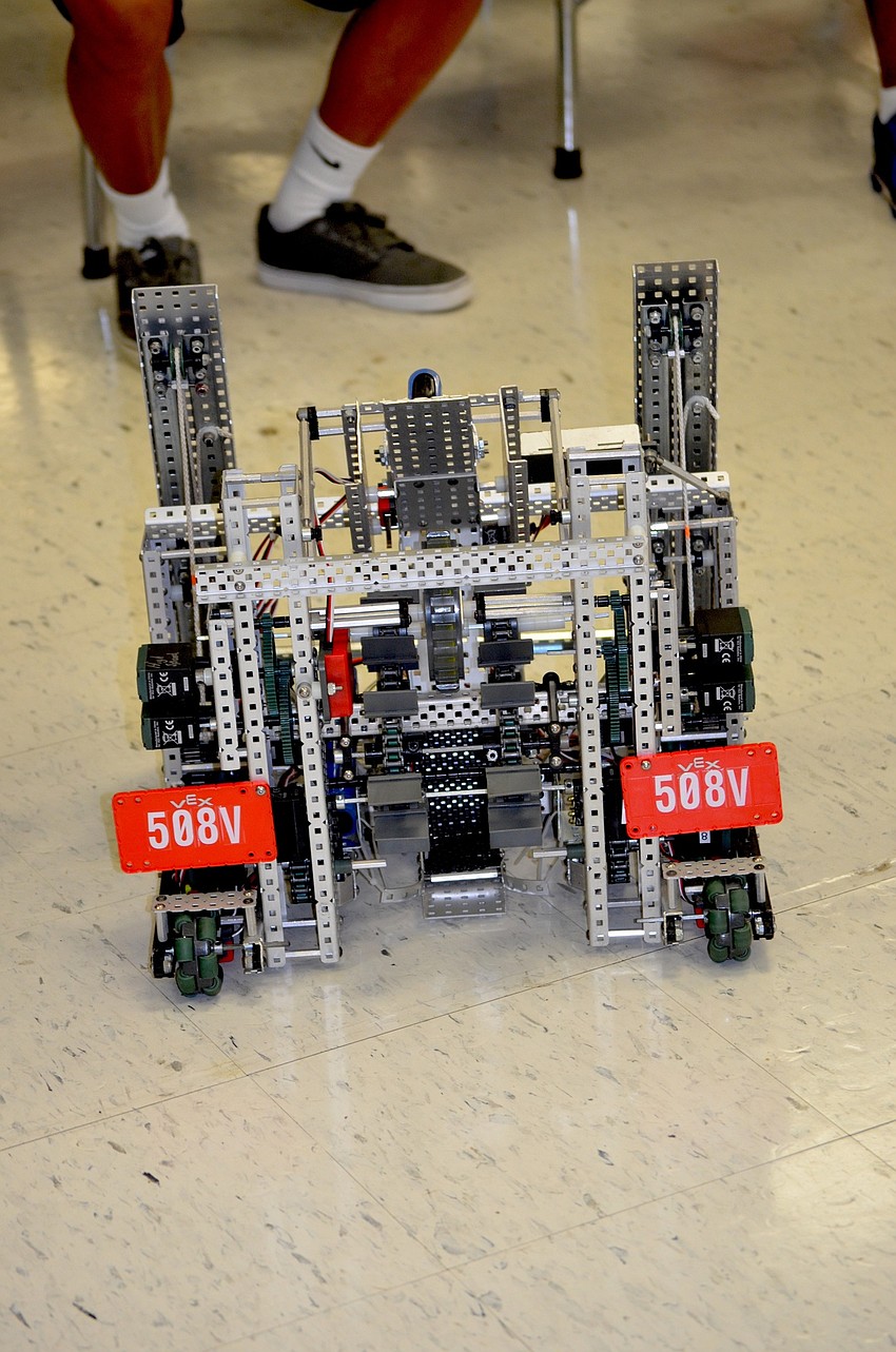 Students used science, technology, engineering and math (STEM) skills to build robots.