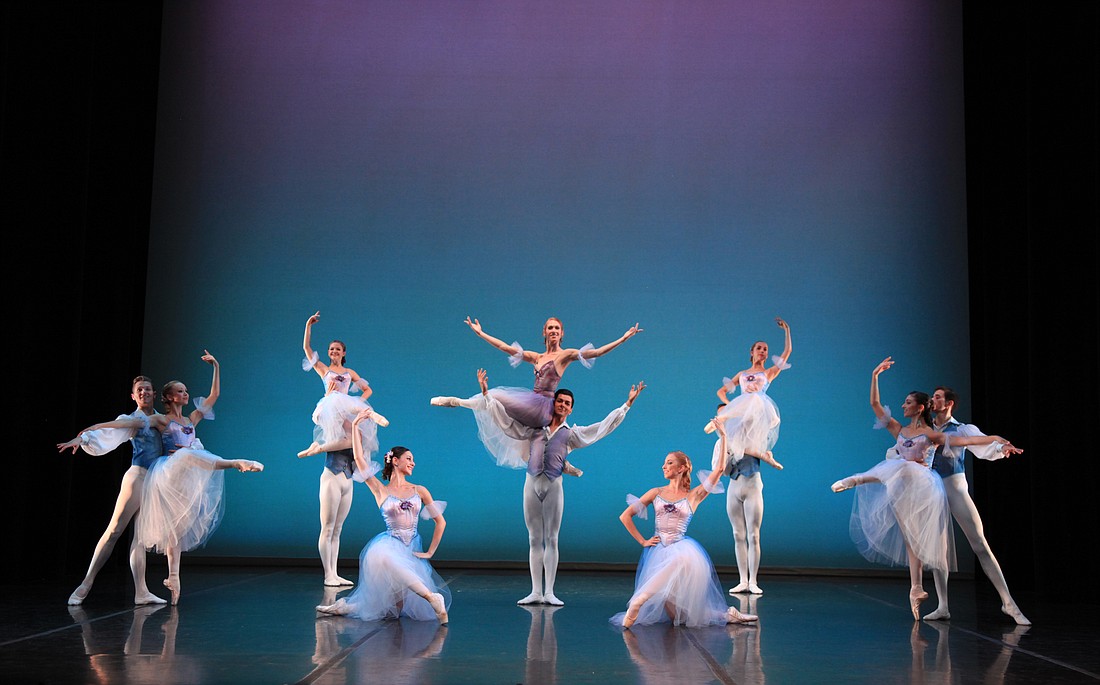 The Sarasota Ballet paid tribute to Ballet Master Pavel Fomin by performing his ballet, "Hommage Ã€ Chopin." Photo Credit: Frank Atura