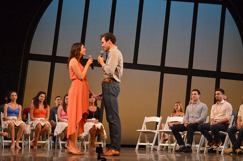 Jenna Burns and Mark Koeck, Maria and Tony in Asolo Repertory Theatre's production of 