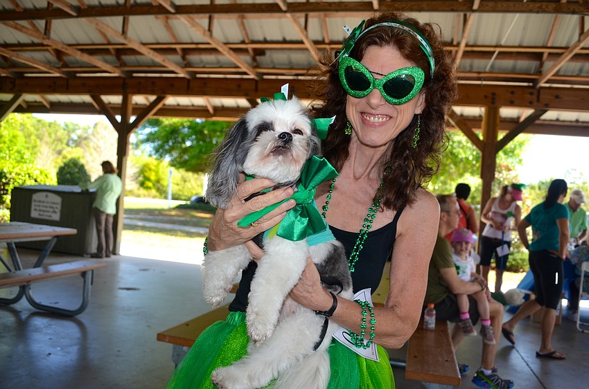 Eleven-year-old Buttercup and her owner, Ronna Williams, participated in the Lucky Dog Parade.