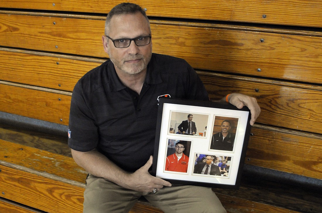 Sarasota High girls basketball coach Rob Jutras founded the Kyle Jutras Scholarship Foundation earlier this year in honor of his son, a Sarasota teacher and boys basketball coach, who passed away from NUT midline carcinoma.