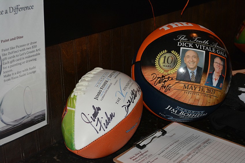 Many silent auction items were donated to raise money toward pediatric cancer research.