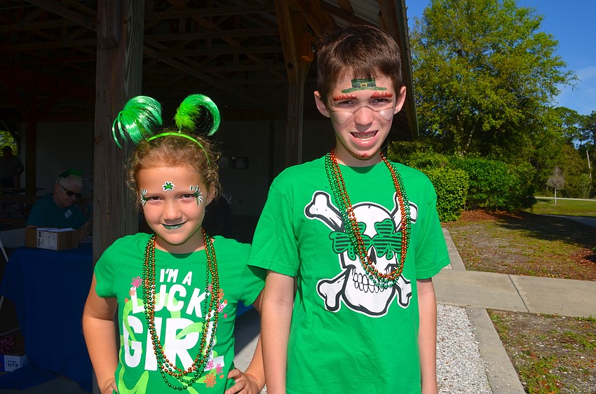 Grace and Christian McCullough sport painted faces for the day.