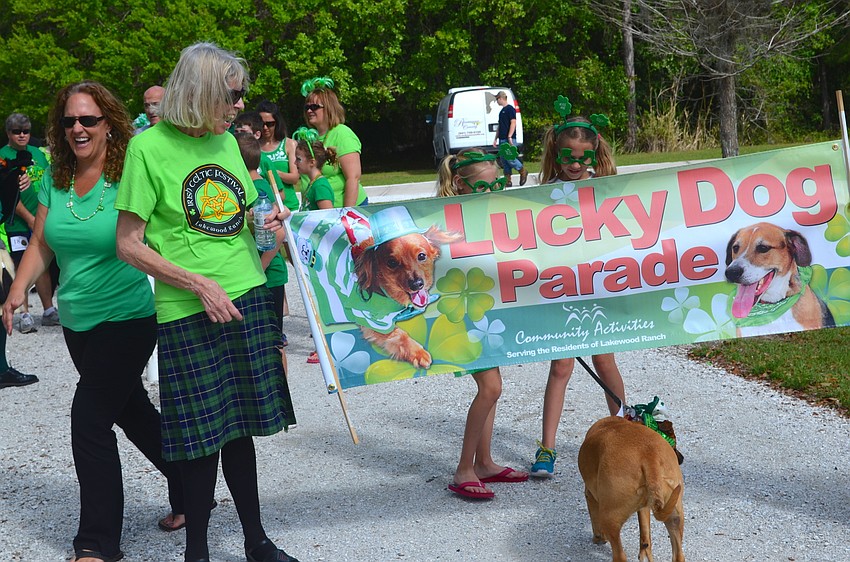 Parade participants get into formation.