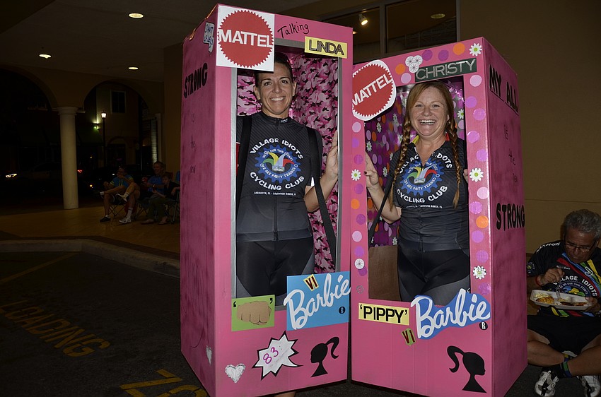 Linda Dabbiero of GreyHawk Landing and Christy Milkovich of Braden Woods dressed up as Barbies.