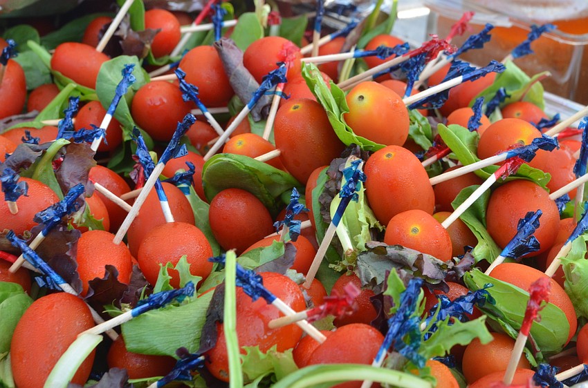 Organic cherry tomatoes and greens prepared by the Palmetto High School FFA