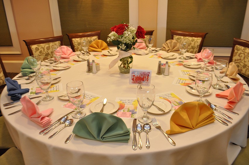 Tables are decorated colorfully.