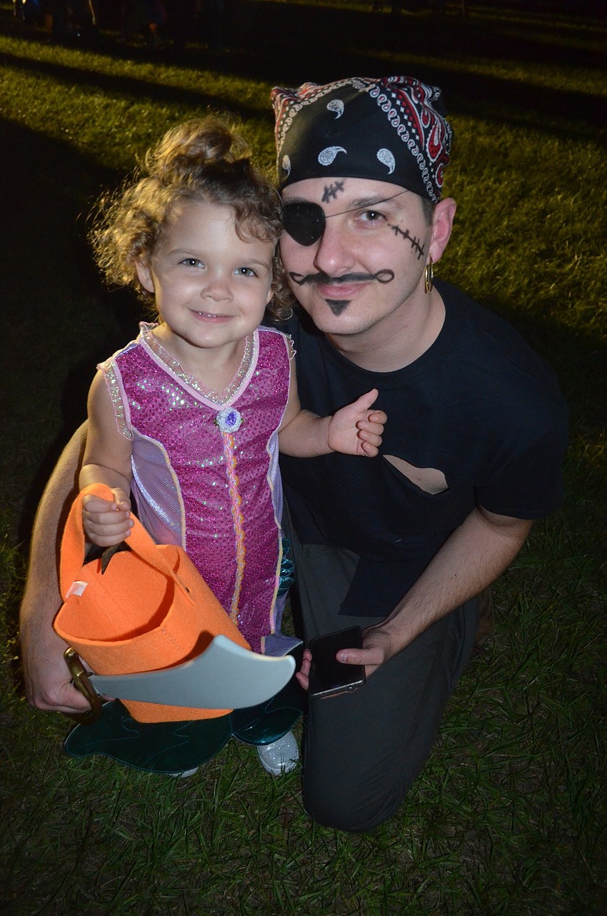Addiston and Dustin Scott, of St. Petersburg, visited Lakewood Ranch just for Boo Fest.