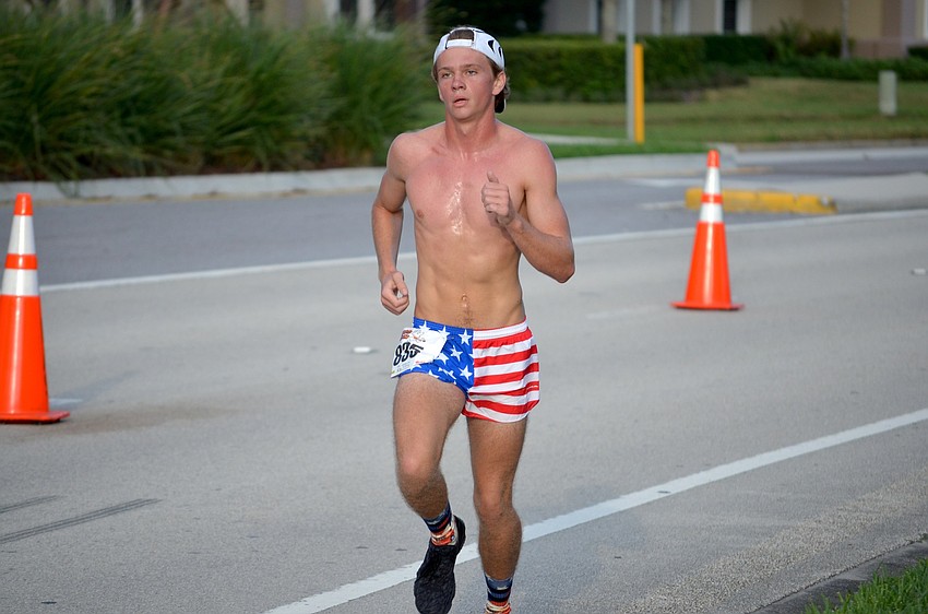 Patrick Dougherty, of Bradenton, shows his patriotism.