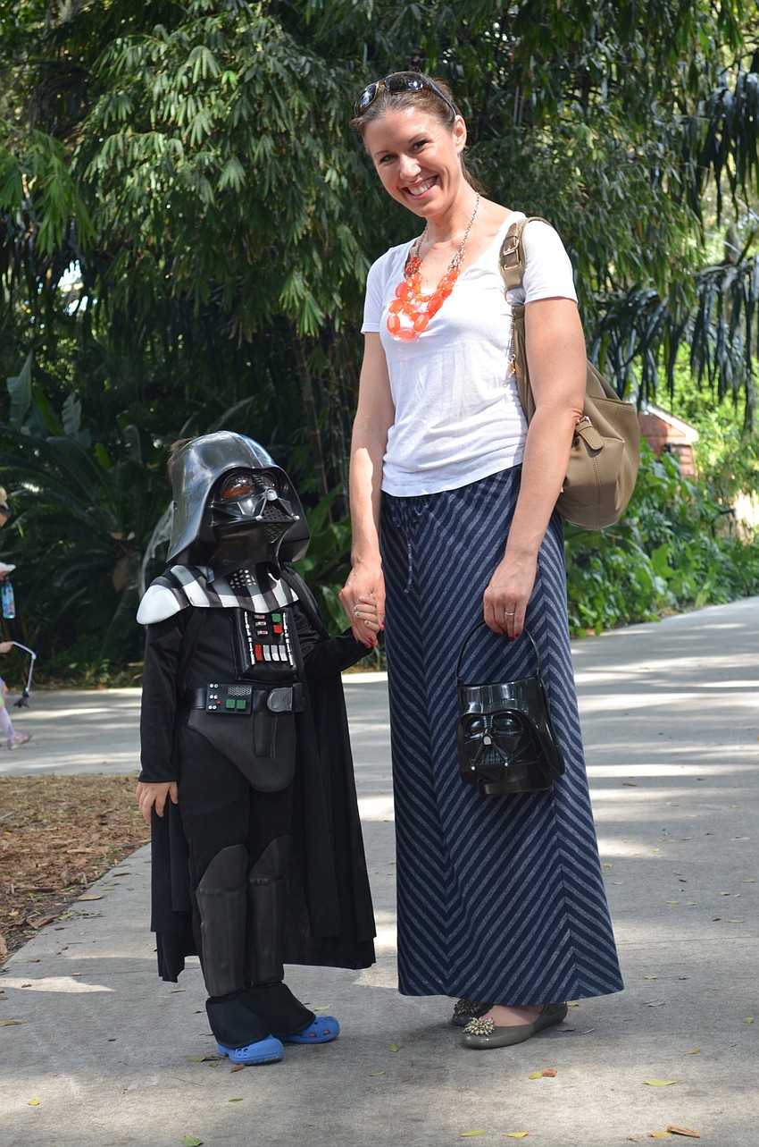 Gideon Hersh proves that Darth Vader also has  a softer side by posing with his mother Lauren Hersh.