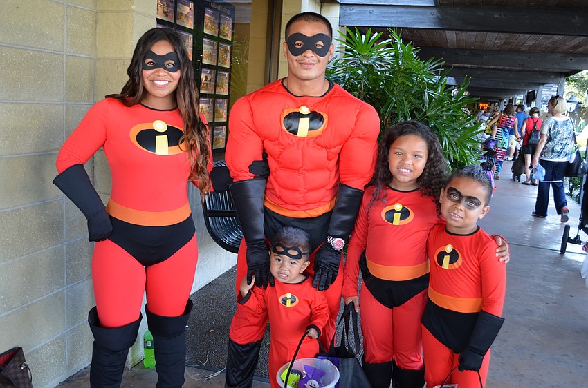 Anita Pangelinan with T.J., Tyler, Ariana and Dylan Borja dressed as The Incredibles.