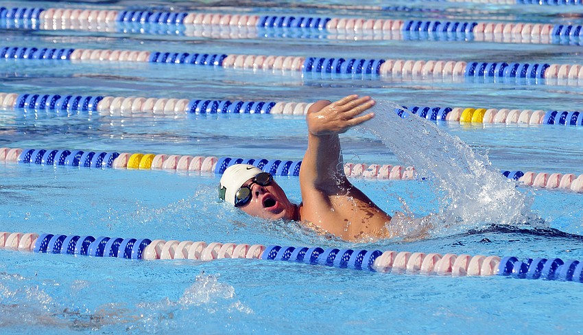 Lakewood Ranch senior Domynic Newby finished the 200-yard freestyle in 2:36.85.