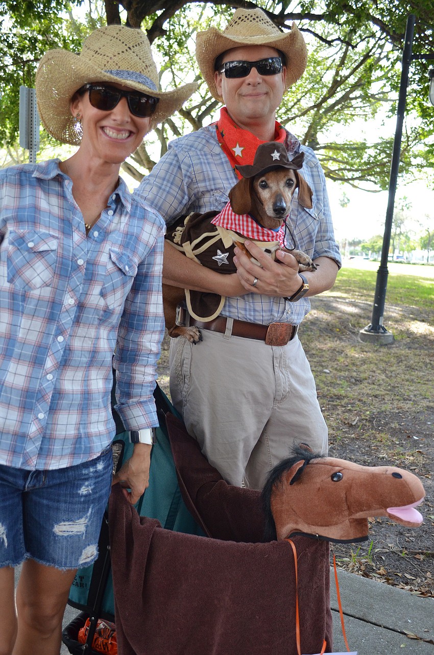Jill and Graham Edwards kept up with a cowboy theme to match Ruby dressed as a sheriff.