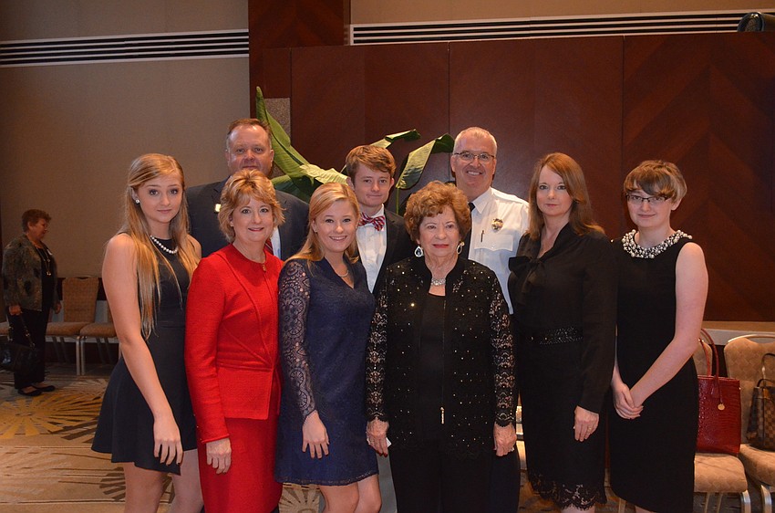 Posthumous honoree Mabry Carlton’s family: front row: Savell Robinson, Sen. Lisa Carlton, Carlton Robinson, Barbara Carlton, Judge Kim Carlton Bonner and Katie Bonner; back row: Rob Robinson, Mabry Robinson and Tom Bonner