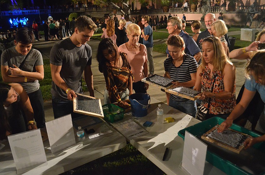 Ringling Underground guests had the chance to create their own colorful pieces of paper art.
