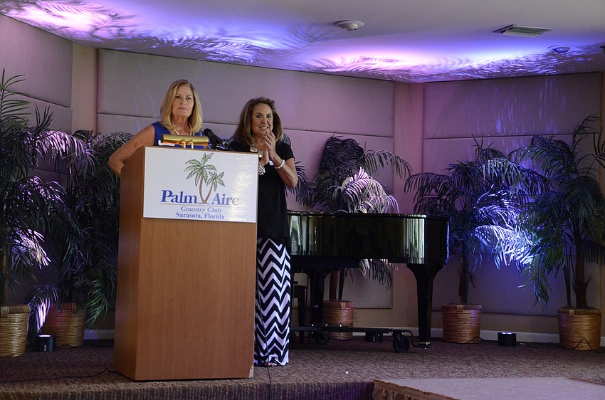 Co-hosts Candice Frandsen and Dodie Shuert launched the fashion show.