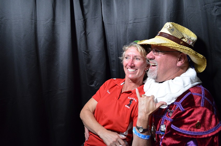 Teresa Rawe and Lynn Horne take a turn in the photo booth.