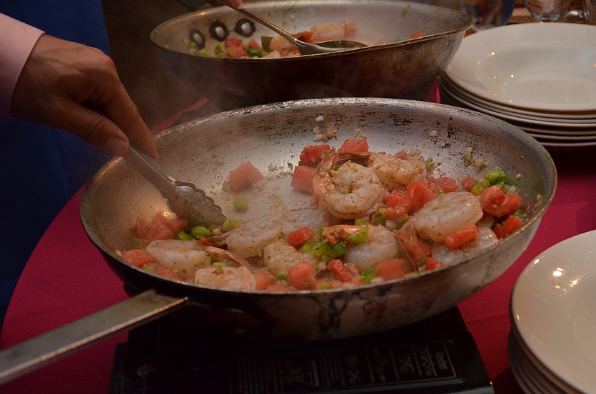 Cuban seafood sofrito was the first course for the evening.