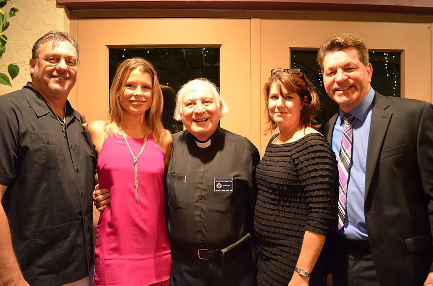 Ken and Stacy Liszewski with Father Fausto Stampiglia, Susan and Bob Harrigan.