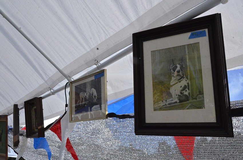 Attendees bid on different dane art and trinkets.