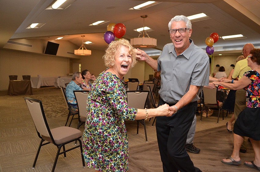 Paula Hayden and Barry Gerber follow each other's lead on the dance floor.