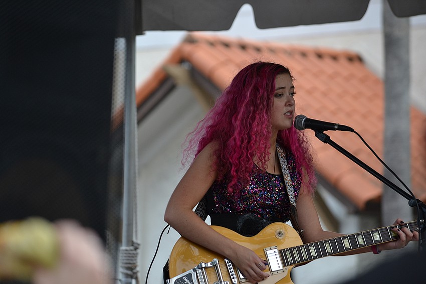 Savannah Brady during a set on the youth stage at Giving Hunger the Blues.