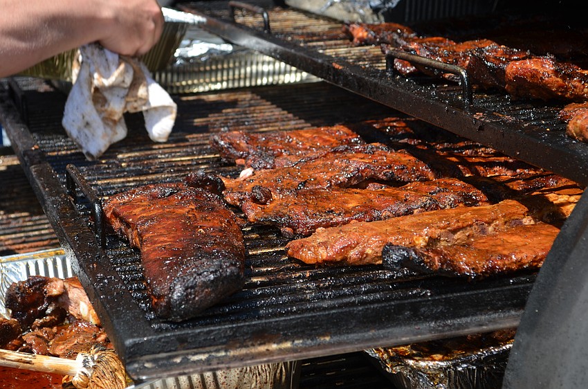The ribs from Station 1 didn’t use any sauce.