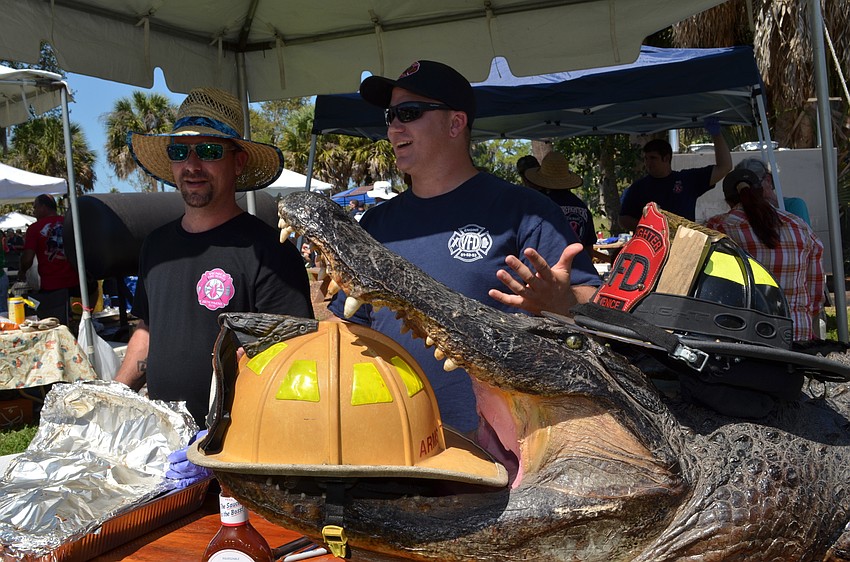 A gator on display at the Venice Fire Rescue booth.