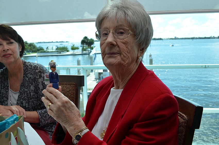 Blanche Mettler received an ornament of a female Marine in uniform.