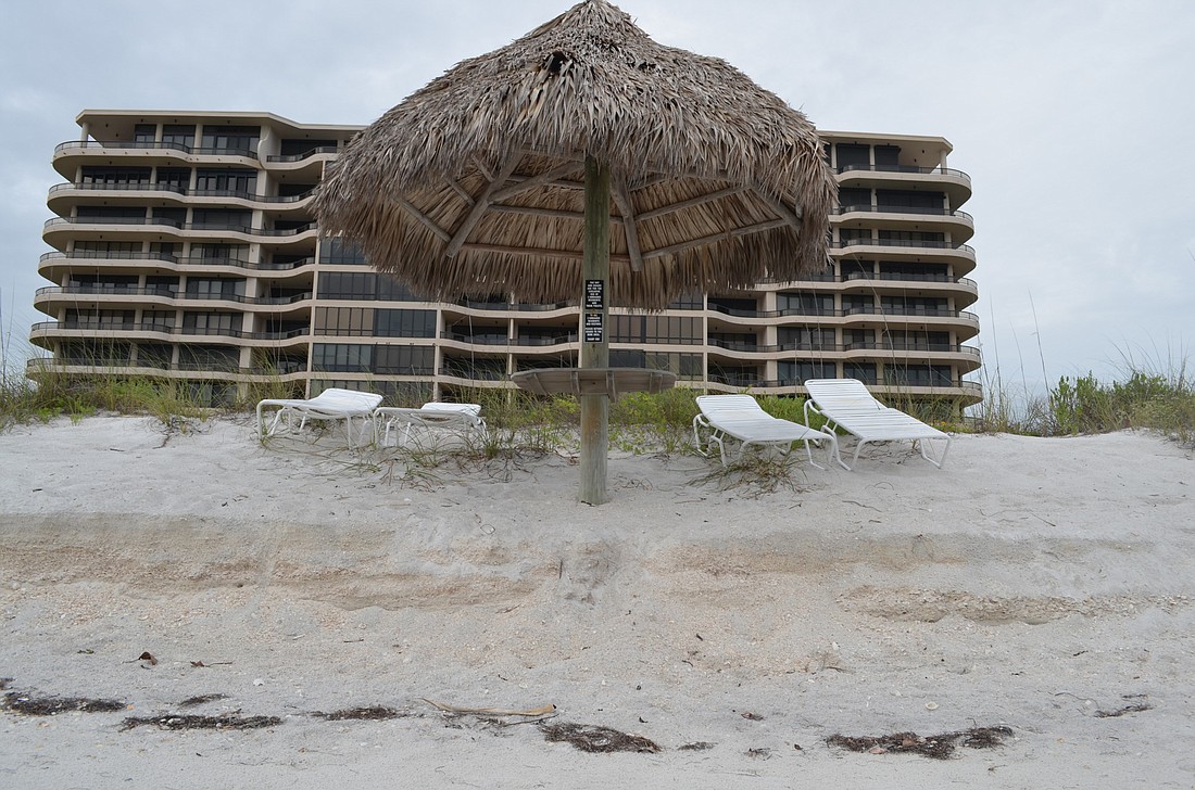 Severe sand erosion on the south end of Longboat Key means thereâ€™s not much recreational beach left at high tide behind condominiums like Lâ€™Ambiance.