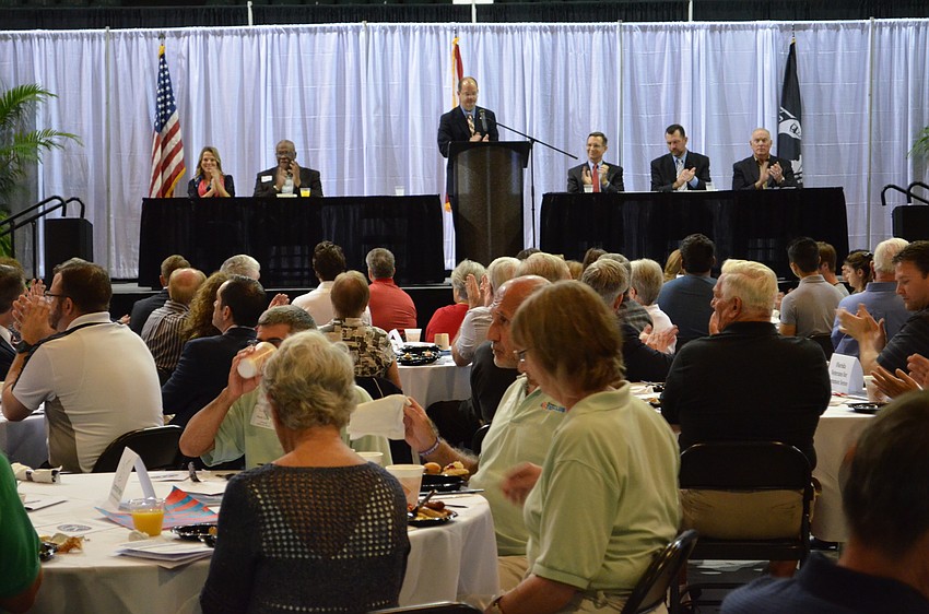 Guests and veterans gathered at Robarts Arena for the Kiwanis Veterans Breakfast.