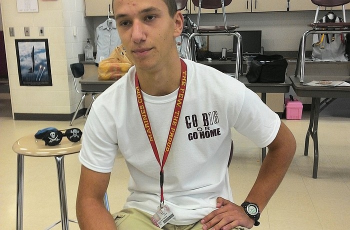 Tanner Thatcher, a Braden River High School senior, talks about the school's JROTC program.