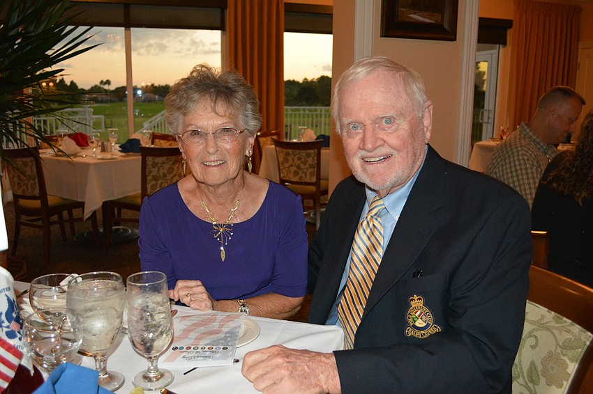 Betty Lawson and Navy veteran Dick Erwin of Tara enjoy the Veterans Day Dinner & Dance at Tara Golf & Country Club on Wednesday.