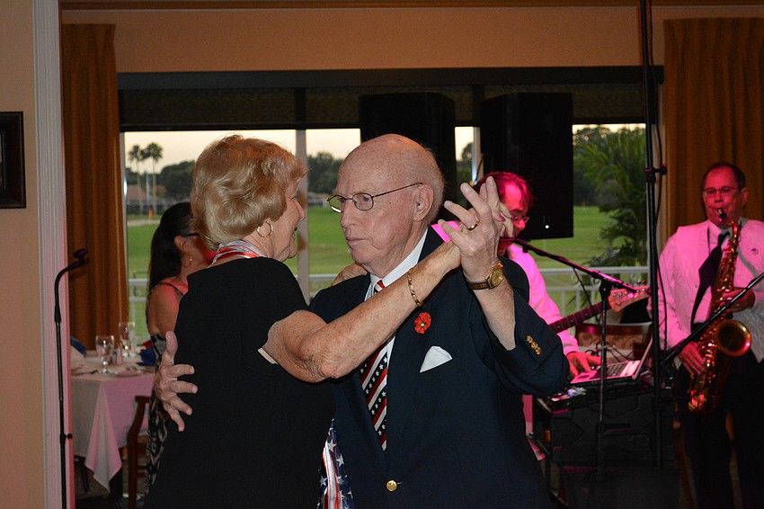 Audrey Riley and Navy veteran John Riley dance during the Veterans Day Dinner & Dance on Wednesday night at Tara Golf & Country Club.
