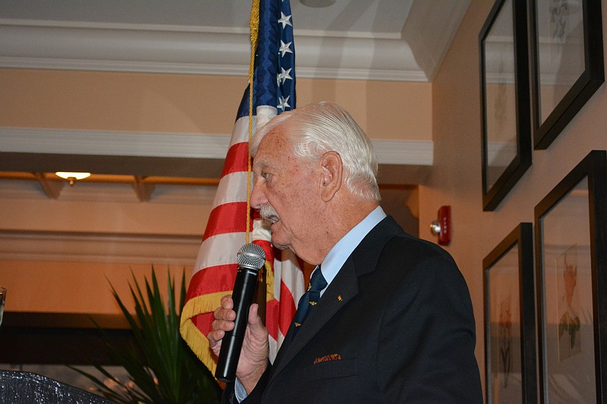 Navy veteran Ace Boughton served as the master of ceremonies at the Veterans Day Dinner & Dance at Tara Golf & Country Club.