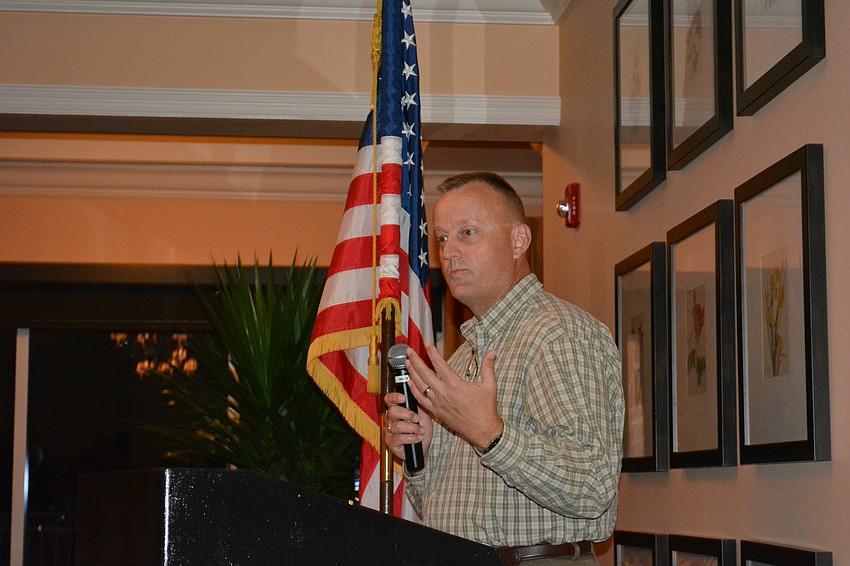 Marine veteran Kelly Lanford of Bradenton was the guest speaker on Wednesday at the Veterans Day Dinner & Dance at Tara Golf & Country Club.