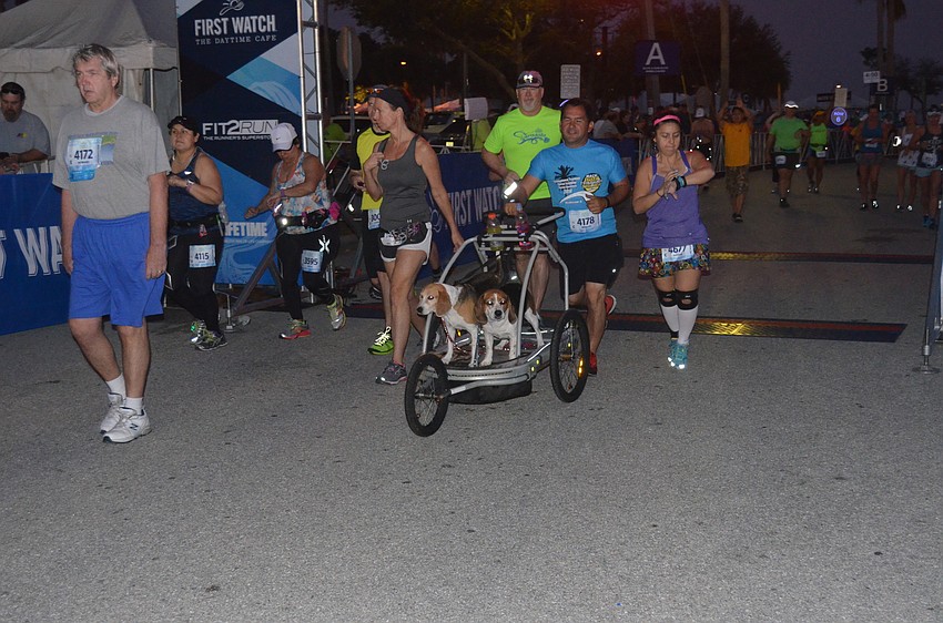 The half marathon included some canine participants.